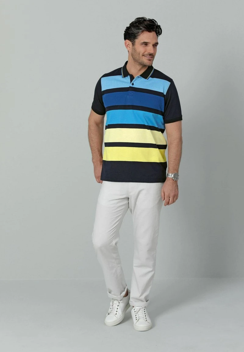 Poloshirt - Marineblau Gelb 2 Poloshirt - Marineblau Gelb – Bild 2