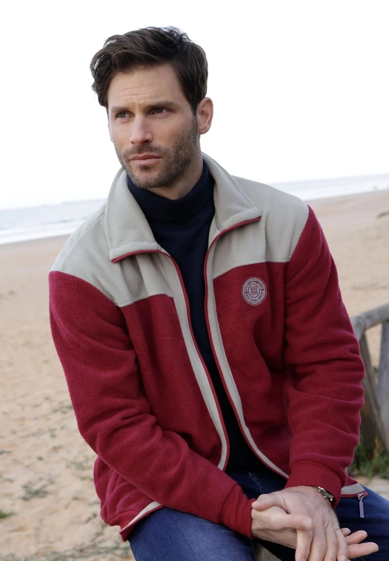 Fleecejacke - Rot / Grau 1 Fleecejacke - Rot / Grau