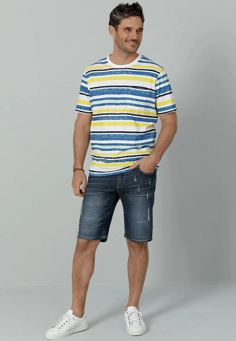 T-Shirt Print - Weiß Neongelb 2 T-Shirt Print - Weiß Neongelb – Bild 2