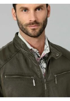 Lederjacke - Oliv -Babista De 54b39e8a76a547c483480c8dd9613f49