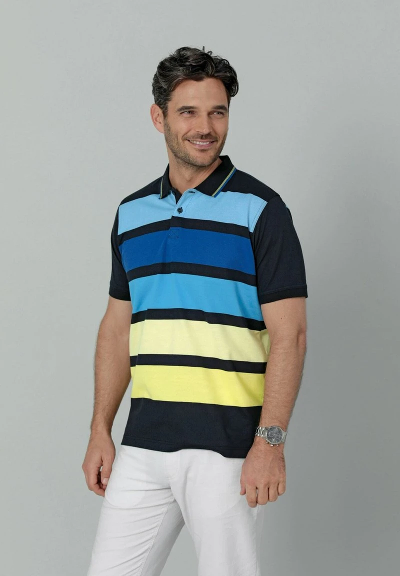 Poloshirt - Marineblau Gelb 4 Poloshirt - Marineblau Gelb – Bild 4