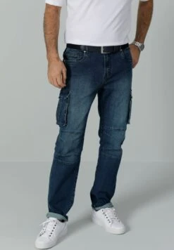 CARGO - Jeans Straight Leg - Dunkelblau