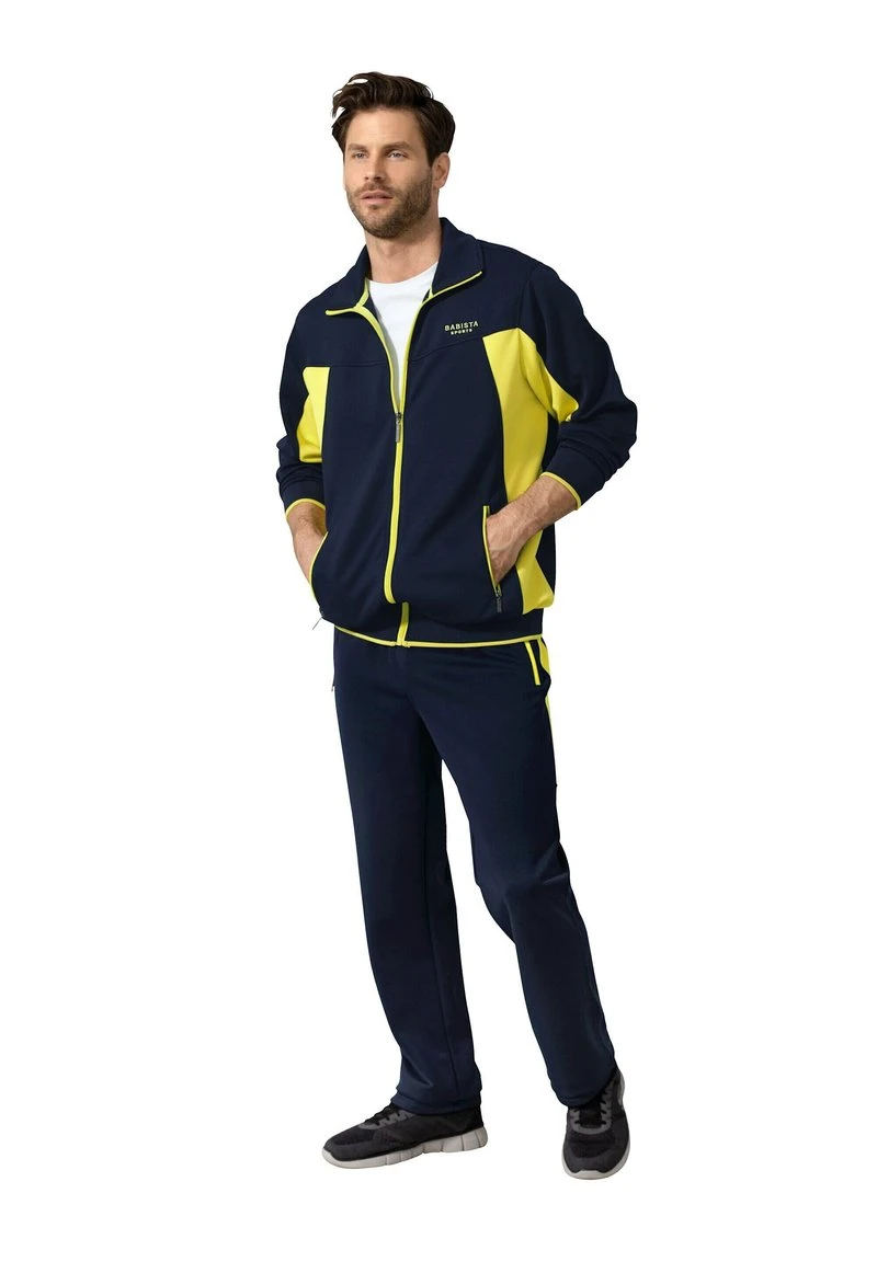 Strickjacke - Marineblau/neongelb 2 Strickjacke - Marineblau/neongelb – Bild 2