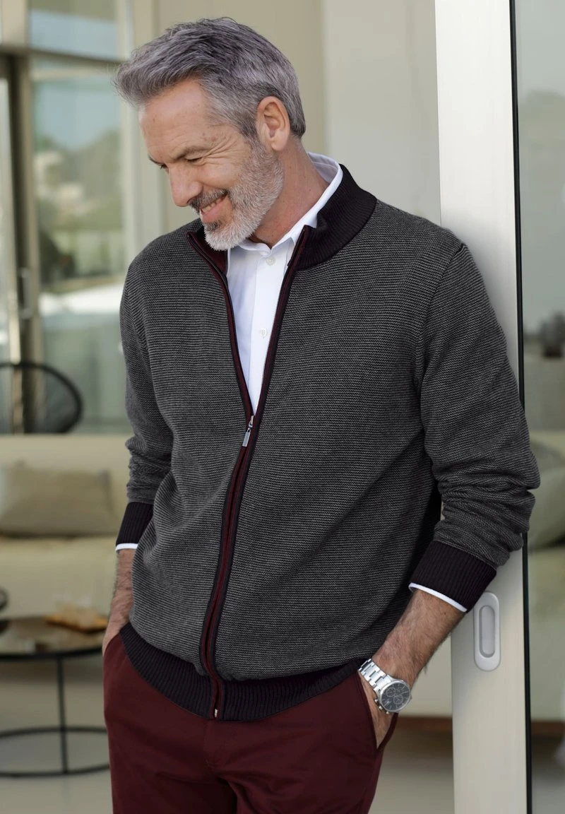 Strickjacke - Schwarz,grau 2 Strickjacke - Schwarz,grau – Bild 2