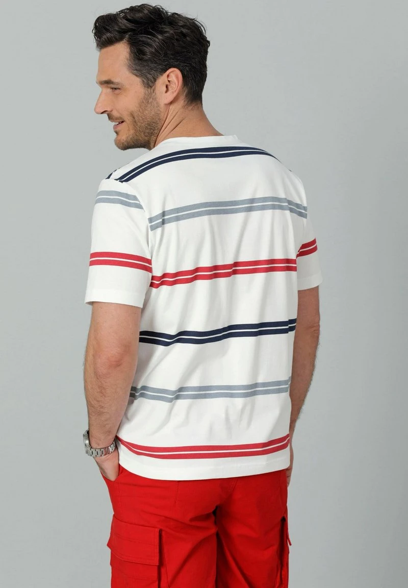 HENLEY - T-Shirt Print - Weiß/rot 3 HENLEY - T-Shirt Print - Weiß/rot – Bild 3