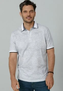 Poloshirt - Weiß/hellblau