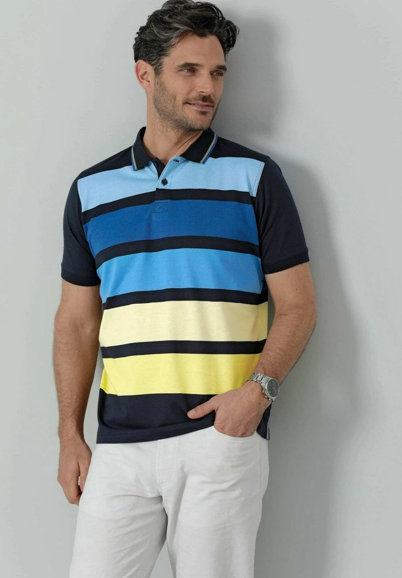 Poloshirt - Marineblau Gelb 1 Poloshirt - Marineblau Gelb